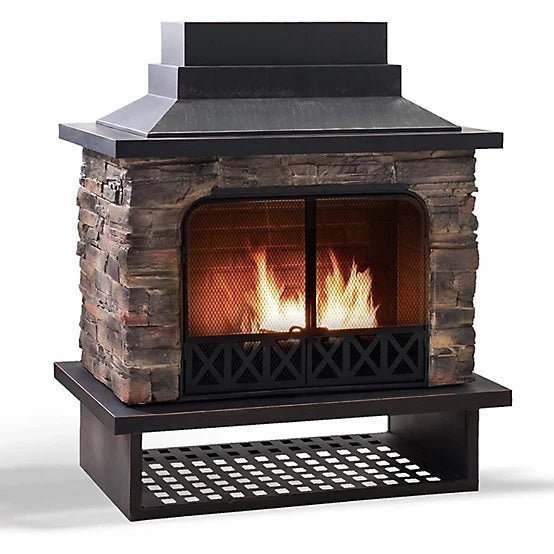 Sunjoy Canyon Wood-Burning Fireplace, Heats 2.14 sq. ft