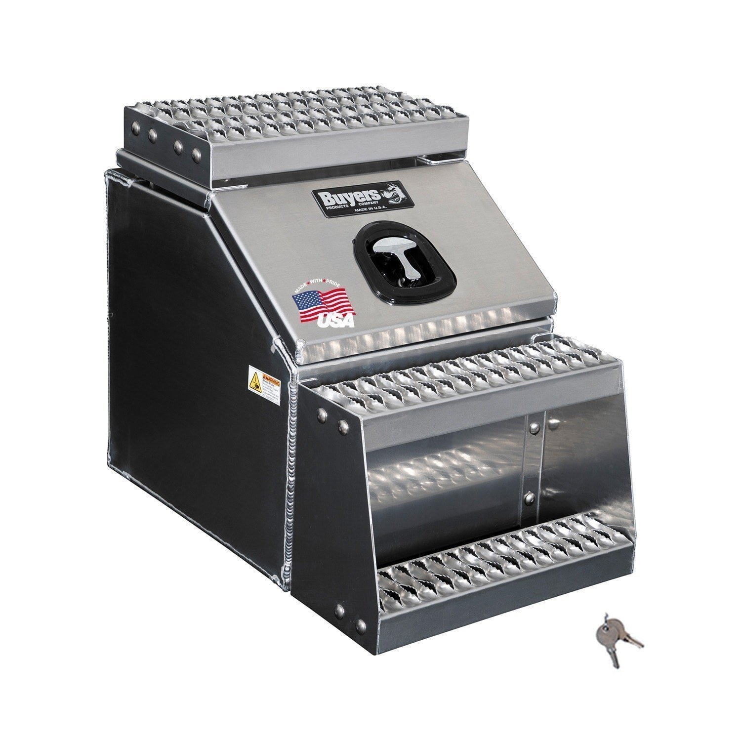 65947778.jpg Buyers Products 28-in x 24-in x 18-in Smooth Aluminum Step Box Truck Tool Box 1705281 - Image 1