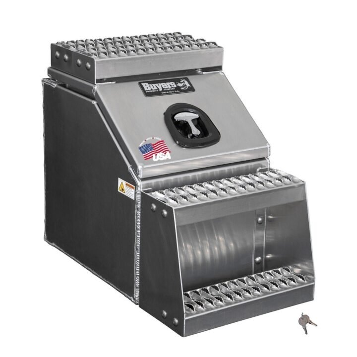 Buyers Products 28-in x 24-in x 19-in Smooth Aluminum Step Box Truck Tool Box 1705285