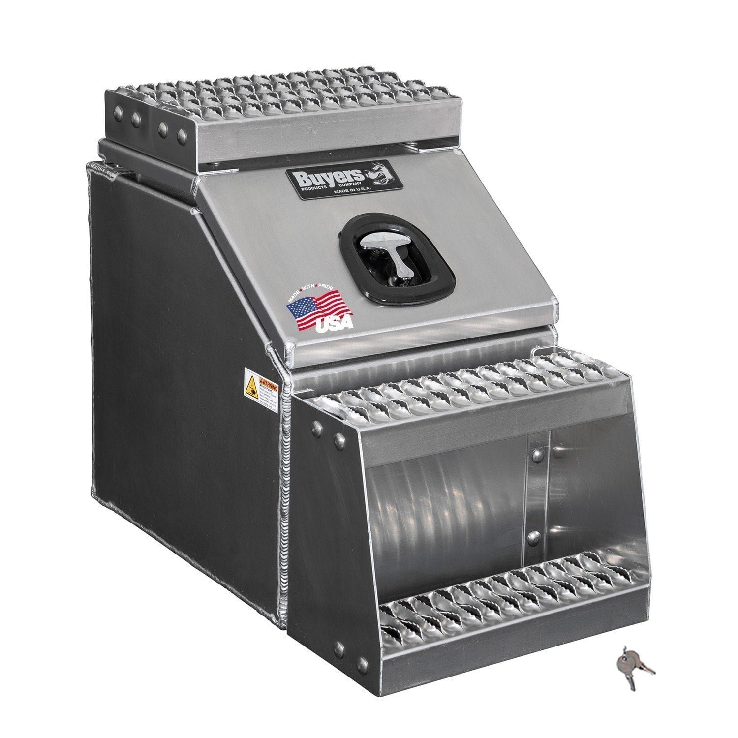 65947820.jpg Buyers Products 28-in x 24-in x 19-in Smooth Aluminum Step Box Truck Tool Box 1705285 - Image 1