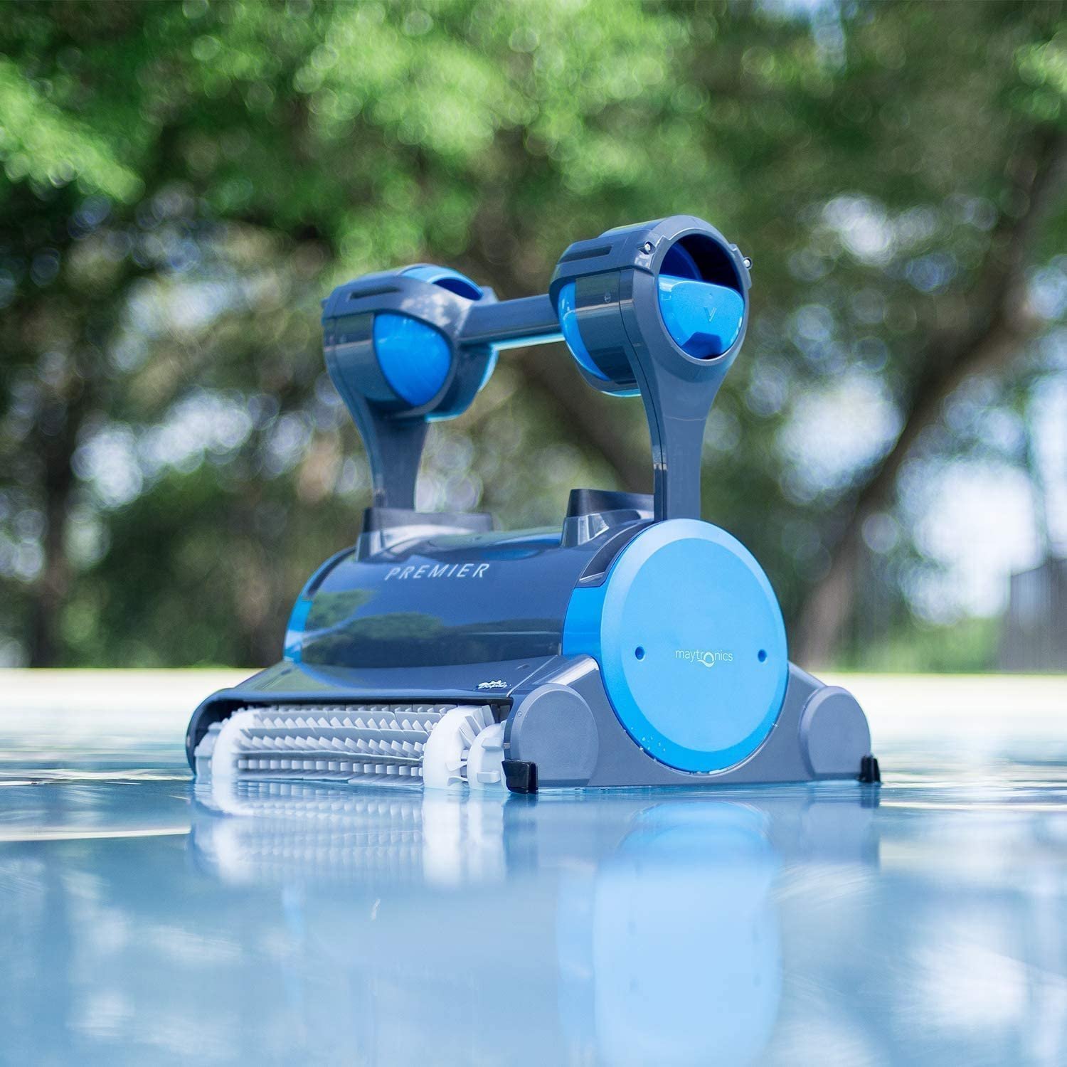 71KZ4kkEOmL.jpg Dolphin Premier Robotic Pool Cleaner (2024 Model) with Multimedia, Oversized Leaf Bag, Standard & Ultrafine Filters, Weekly Timer, Waterline Cleaning & More — for In-ground Swimming Pools up to 50ft - Image 1