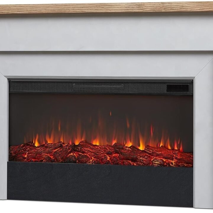 Real Flame Malie 68 in. Electric Fireplace with Mantel & Remote Control