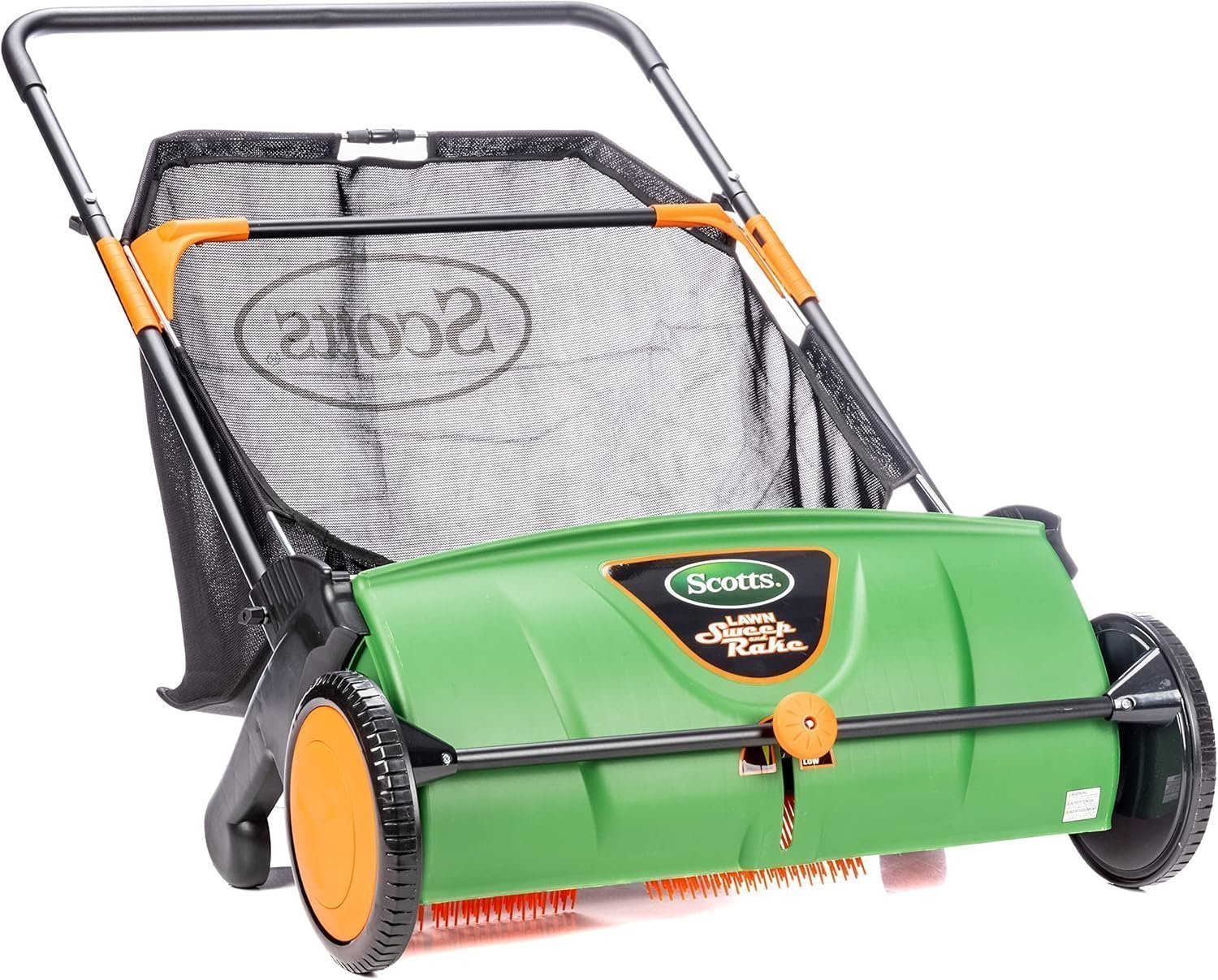 91oNSgM4PFL._AC_SL1500.jpg Scotts 26 in. Push Lawn Sweeper LSW70026S, Black/Green - Image 1