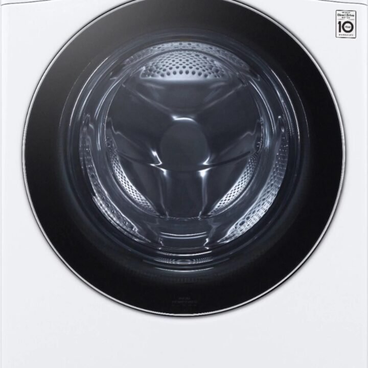 LG – 5.0 Cu. Ft. High-Efficiency Stackable Smart Front Load Washer with Steam and Built-In Intelligence – White