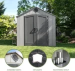Lifetime Outdoor Storage Shed, 8 x 10 Foot, Grays - Image 3