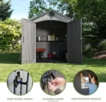 Lifetime Outdoor Storage Shed, 8 x 10 Foot, Grays - Image 2