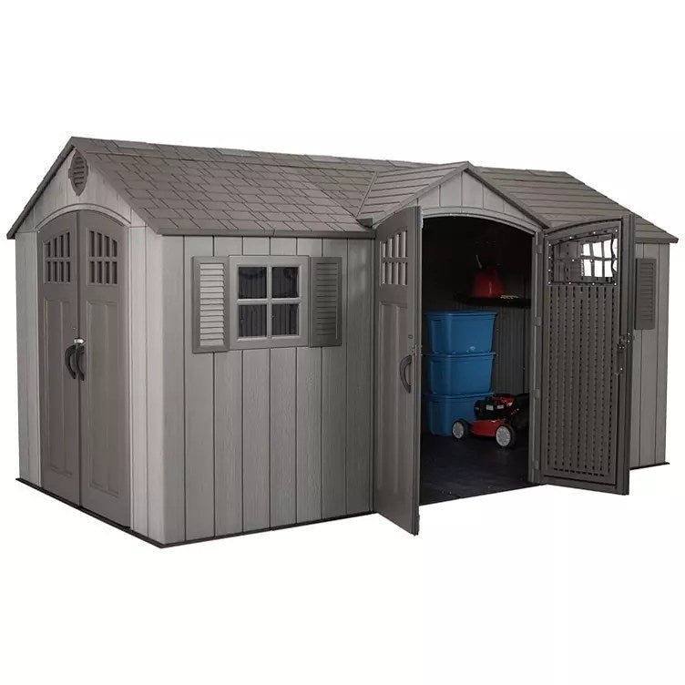 img-2188.jpg Lifetime 15′ x 8′ Rough Cut Dual-Entry Outdoor Storage Shed - Image 1
