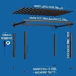 16×12 ashford traditional steel pergola with sail shade soft canopy - Image 9
