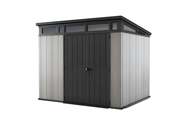 Keter Artisan 9×7 Foot Large Outdoor Shed with Floor with Modern Design for Patio Furniture