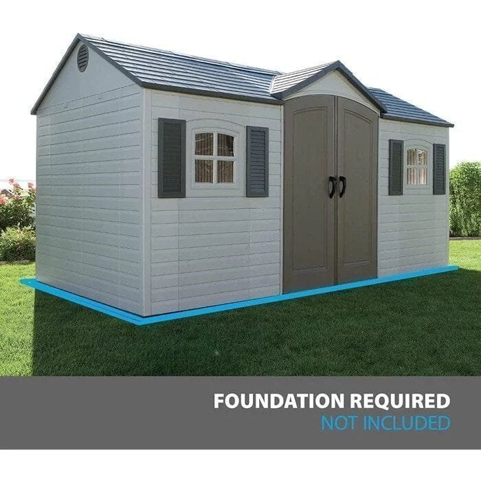 img-2738.jpg Side entry 15 ft. W x 8 ft. D plastic storage shed with assembly - Image 1