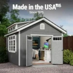 Handy Home Products Windemere 10×12 Do-it-Yourself Wooden Storage Shed with Floor, Beiges - Image 2