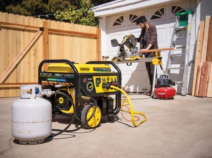 Champion 11,500/9,200-Watt Tri-Fuel Home Backup Portable Generators.