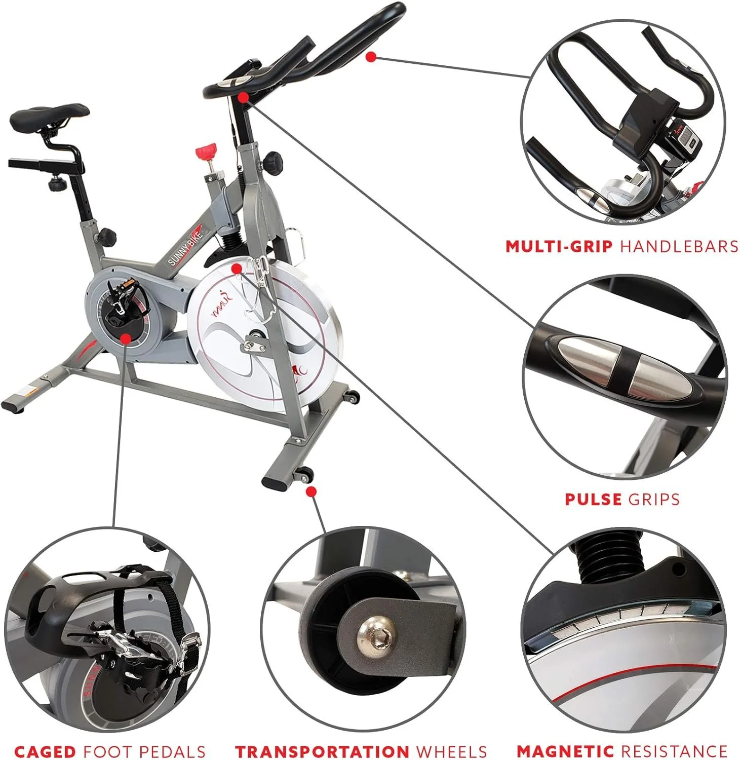 Sunny Health & Fitness Synergy Pro Magnetic Indoor Cycling Bikes. - Image 4