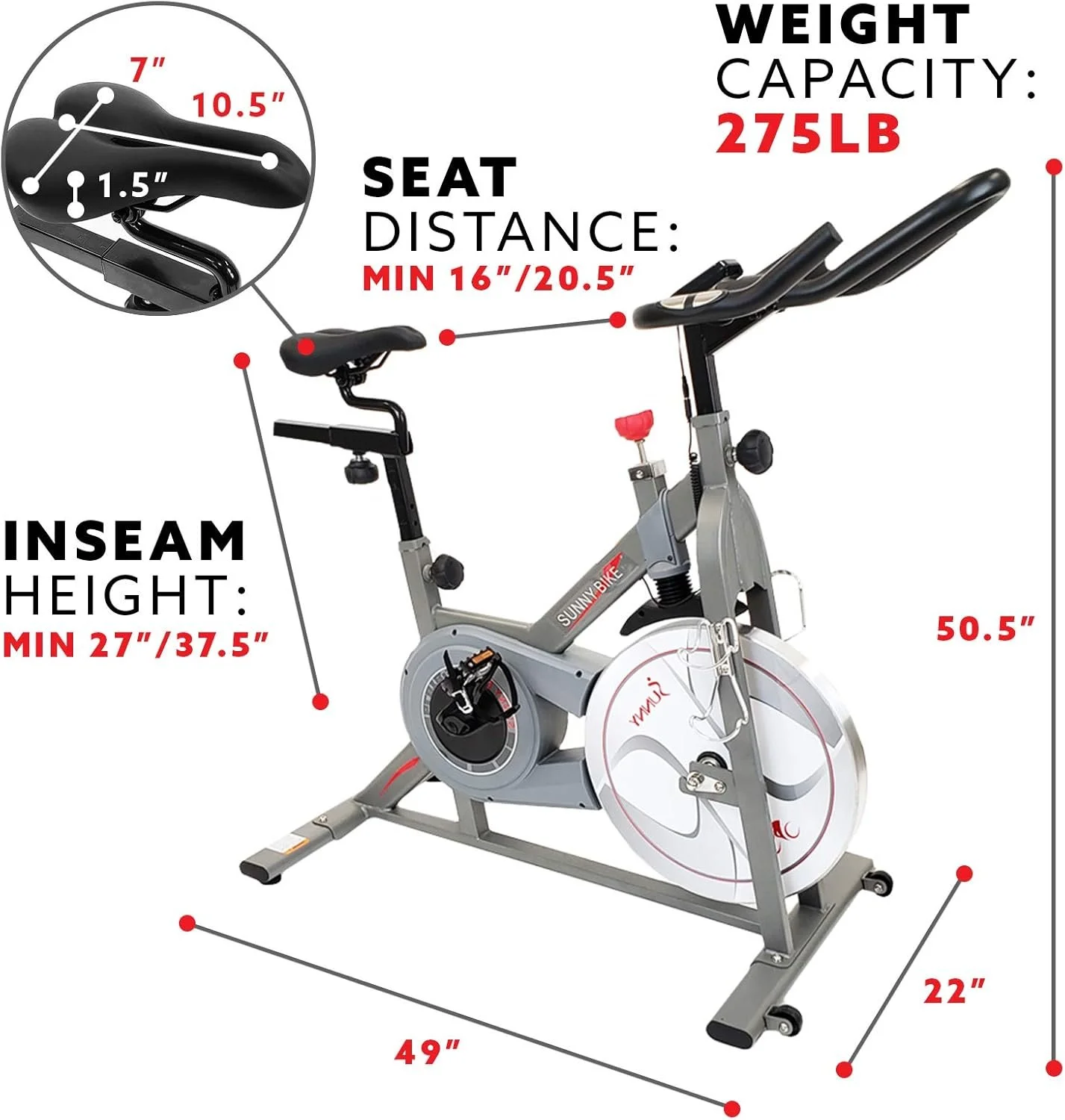 Sunny Health & Fitness Synergy Pro Magnetic Indoor Cycling Bikes. - Image 3