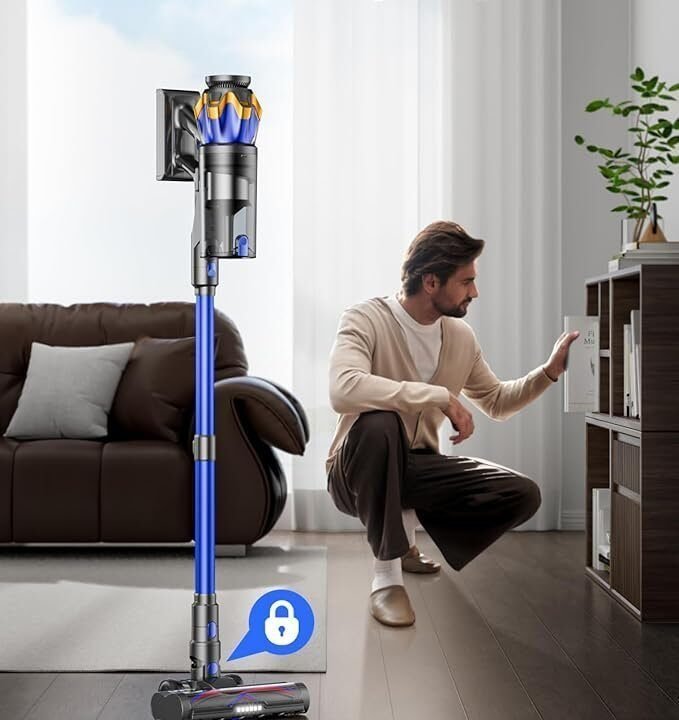 Cordless Vacuum Cleaner, Upgraded 650W 55KPA 70Mins Cordless Stick Vacuum Cleaner with Self-Standing and Touch Screen, Anti-tangle Wireless Vacumm, Vacuum Cleaners for Home/Pet Hair/Carpets/Floors