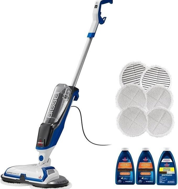 Bissell® SpinWave Hard Floor Expert Corded Spin Mop Cleaner with Washable mop Pads for Sealed Hard Floors, 20393