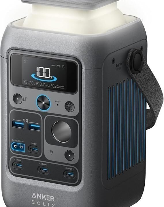 Anker SOLIX C300 DC Power Bank Station, Outdoor 288Wh Portable Power Station, LiFePO4 Battery, 300W Solar Generator, for Camping, Traveling, and Emergencies (No Wall Charger Included)