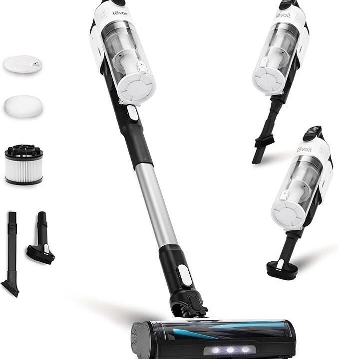 LEVOIT Cordless Vacuum Cleaner, Stick Vac with Tangle-Resistant Design, Up to 50 Minutes, Powerful Suction, Rechargeable, Lightweight, and Versatile for Carpet, Hard Floor, Pet Hair, LVAC-200