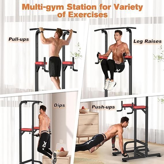 RELIFE REBUILD YOUR LIFE Power Tower Pull Up Bar Station Workout Dip Station for Home Gym Strength Training Fitness Equipment - Image 2