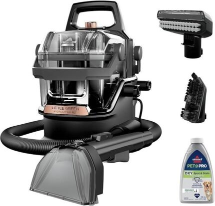 BISSELL Little Green HydroSteam Multi-Purpose Portable Carpet and Upholstery Cleaner, Car and Auto Detailer, 3618