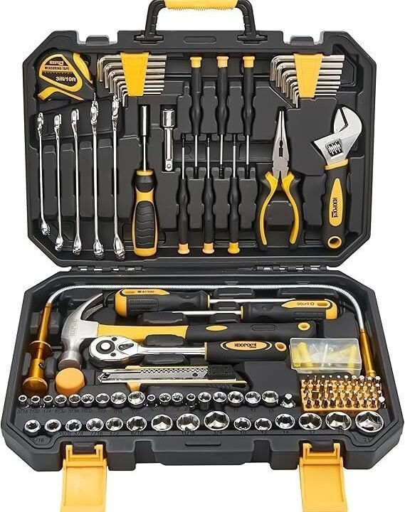 KOOPOOL 159 Piece Tool Set, Tool Box Kit for Mechanic and Car, General Household Home Tool Kit, Basic Tool Kit for Home Auto Repair, with Storage Case