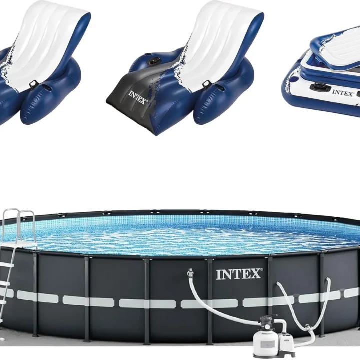 Intex Ultra XTR Round Frame Pool with Pumps, Cooler, and Floats (2 Packs)